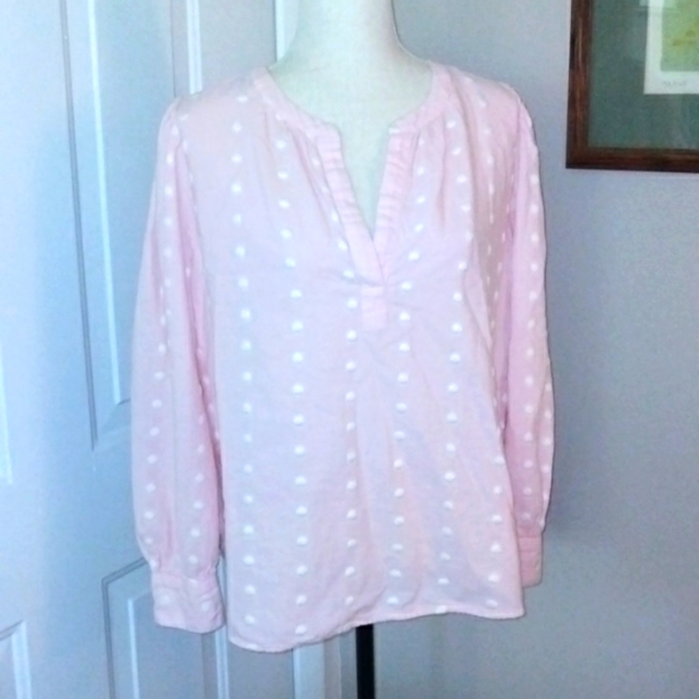 LOFT Pink Blouse Size Large
